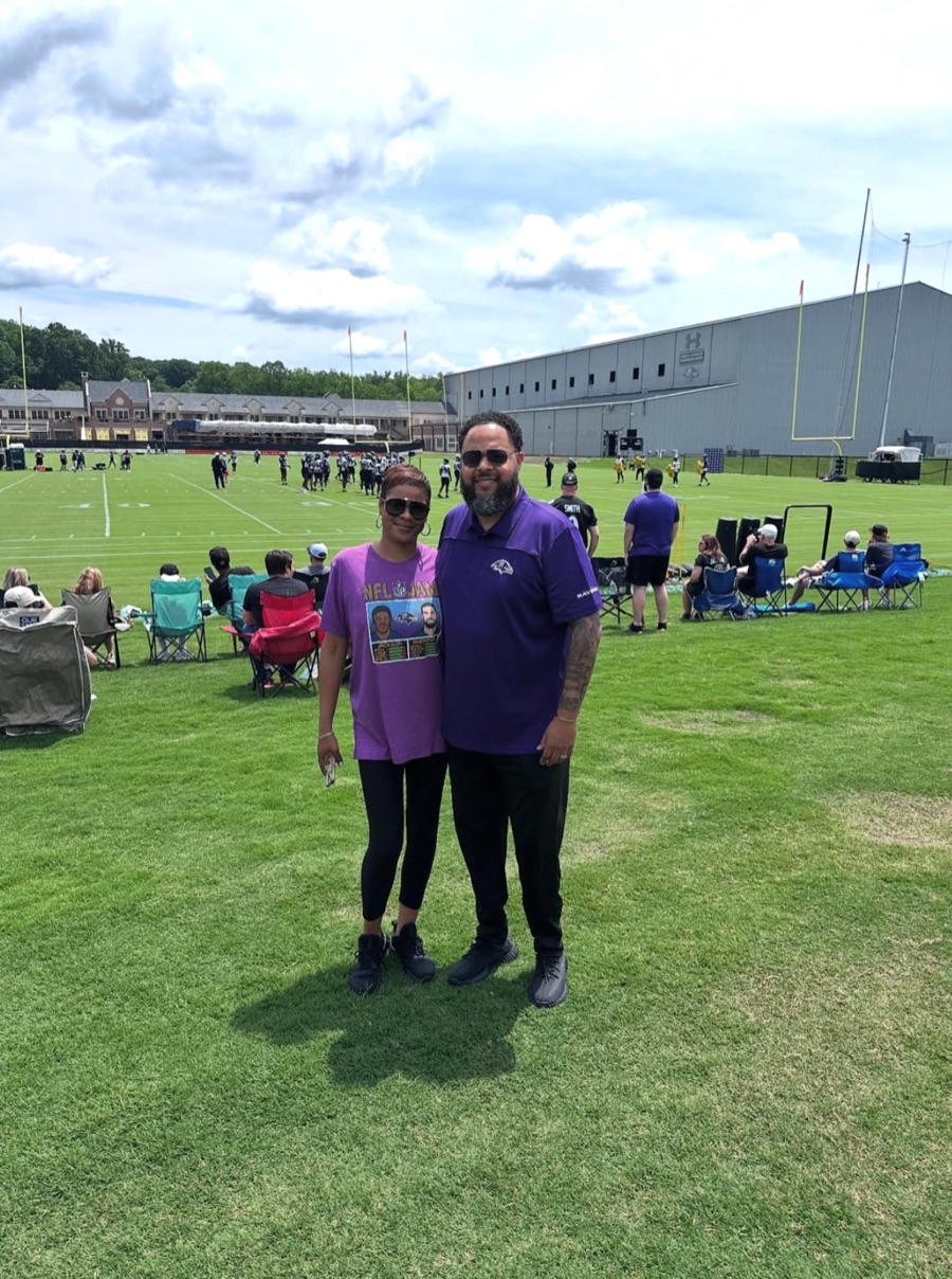 Nico Sanders at a Ravens game